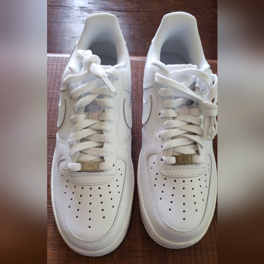 Nike Air Force 1 White Leather Sneakers